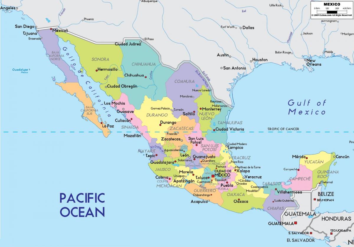 מפה של מקסיקו סיטי המדינה