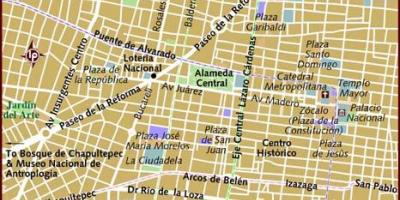 Centro historico מקסיקו סיטי מפה