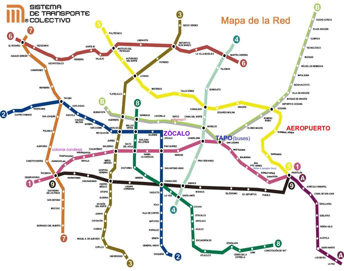 מקסיקו סיטי הרכבת המפה
