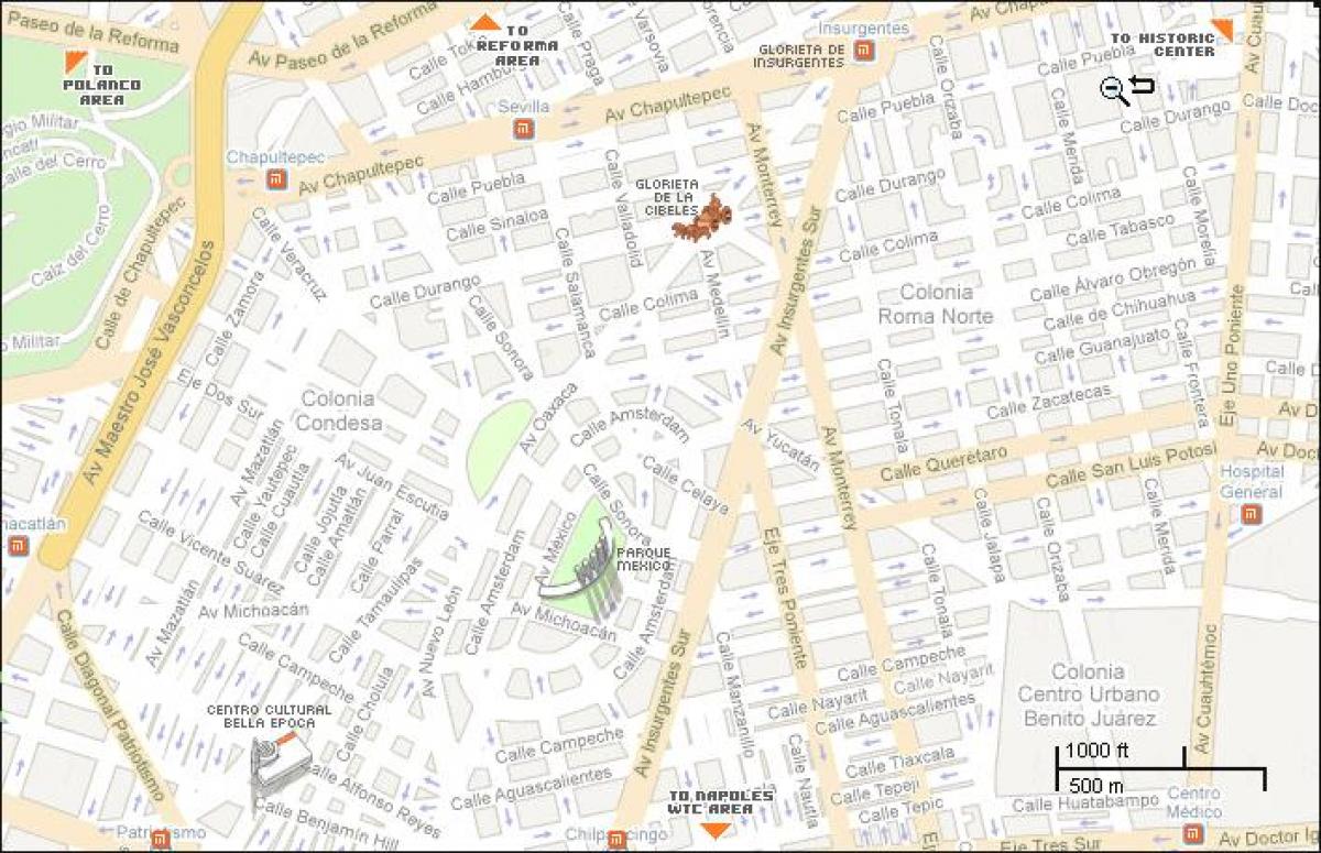 מפה של condesa מקסיקו סיטי