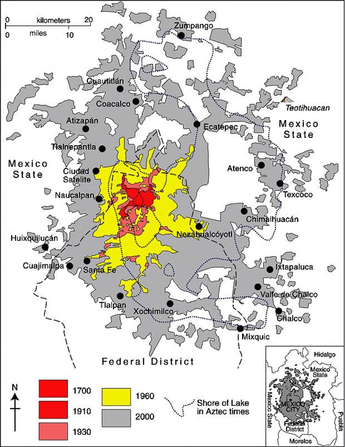 מפה של מקסיקו סיטי, מחוז