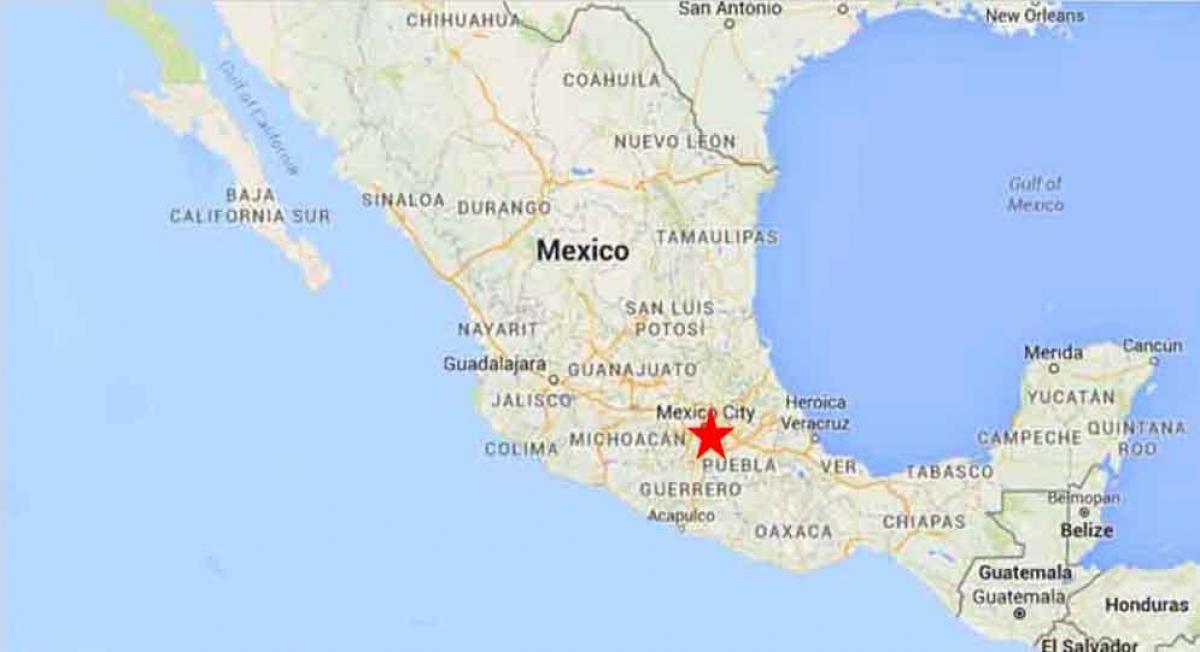 עיר הבירה של מקסיקו מפה