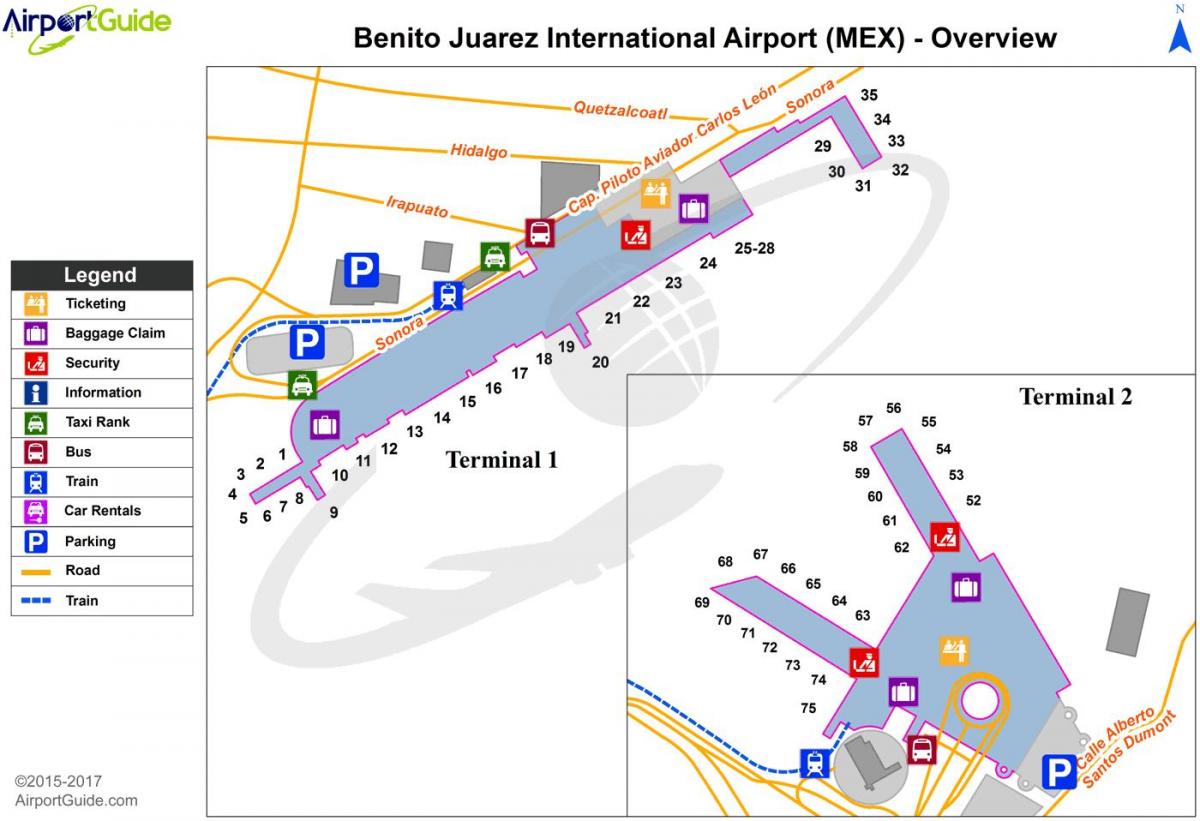 מקסיקו סיטי טרמינל 1 מפה