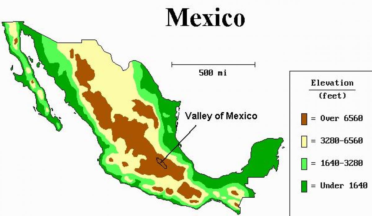מפה של עמק מקסיקו.