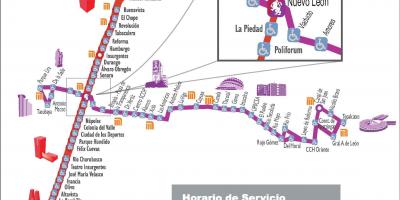 מפה של metrobus מקסיקו סיטי